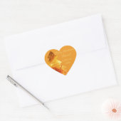 Oranje gouden elegant met heerlijke kerstbomen hart sticker (Envelop)