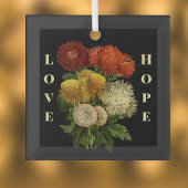 Oranje gouden goudsbloem florale minimalistische h glas ornament