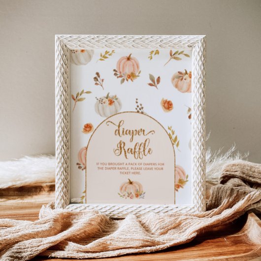 Oranje gouden pompoen luier verloting poster