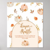 Oranje gouden pompoen luier verloting poster (Voorkant)