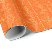 oranje gouden vormgeving ornament achtergrond cadeaupapier (Rol Hoek)