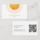 Oranje Gouden Zonnestralen Visitekaartje (Voorkant / Achterkant)