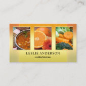 Oranje goudfoto's Dietitiaan Nutritionist QR-code Visitekaartje (Voorkant)