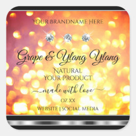 Oranje goudglitterproduct - etiketten diamanten zi