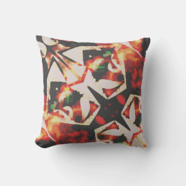 Oranje goudkolen beige diagonaal batik kussen