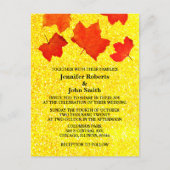 Oranje goudkoorts komt in het najaar van het huwel uitnodiging briefkaart (Voorkant)