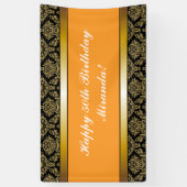 Oranje goudlegant-jaarbanner spandoek (Verticaal)