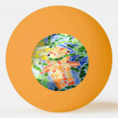 Oranje goudmakerkunst pingpongbal (Voorkant)