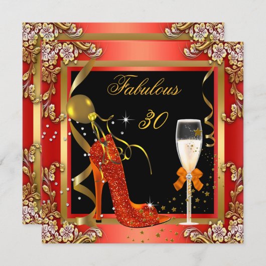 Oranje goudmakreel 30 verjaardag 2 kaart (Voorkant / Achterkant)