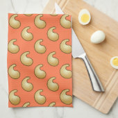 Oranje goudpaisley theedoek (Quarter Fold)