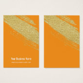 Oranje goudpenseel met schermkaarten visitekaartje (Voorkant /achterkant)