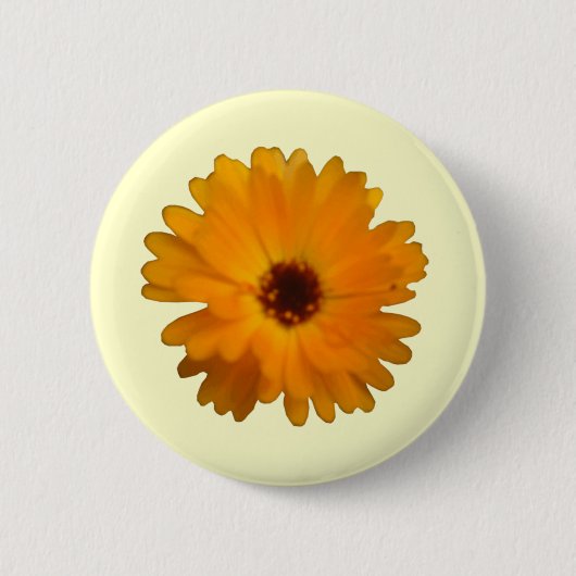 Oranje Goudsbloem Knop Ronde Button 5,7 Cm (Voorkant)