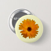 Oranje Goudsbloem Knop Ronde Button 5,7 Cm (Voorkant /achterkant)