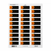 Oranje goudsbloem zwart retour adres label (Full Sheet)
