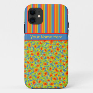 Oranje goudsbloemen, strepen iPhone 5/5s Hoesje