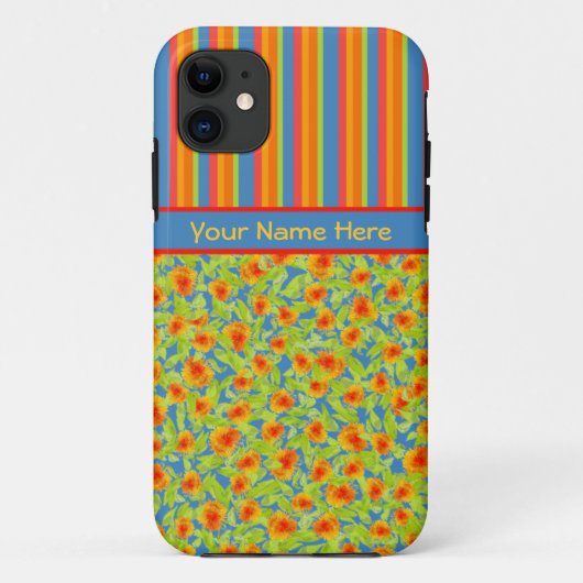 Oranje goudsbloemen, strepen iPhone 5/5s Hoesje (Achterkant)