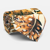 Oranje goudtropisch palm blaast Summer Island Stropdas (Opgerold)