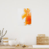 Oranje goudvis (Carassius auratus) Poster (Keuken)