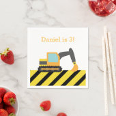 Oranje Graafmachine Bouw Kids Verjaardagsfeest Servet (Insitu)