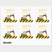 Oranje graafmachine bouwpartij Kinder partij Birth Vierkante Sticker (Vel)