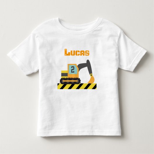 Oranje graafmachine bouwvoertuig 2 jaar oud kinder shirts (Voorkant)