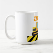 Oranje graafmachine, bouwvoertuig, voor kinderen koffiemok (Links)