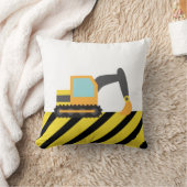 Oranje graafmachine, bouwvoertuig, voor kinderen kussen (Deken)