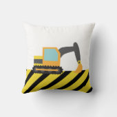 Oranje graafmachine, bouwvoertuig, voor kinderen kussen (Achterkant)