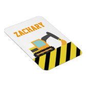 Oranje graafmachine, bouwvoertuig, voor kinderen magneet (Rechterzijde)