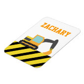 Oranje graafmachine, bouwvoertuig, voor kinderen magneet (Linkerzijde)