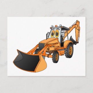 Oranje graafmachine Cartoon Briefkaart