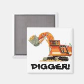 Oranje graafmachine magneet (Voorkant / Achterkant)