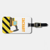 Oranje graafmachines, constructievoertuigen, voor bagagelabel (Voorkant horizontaal)