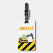 Oranje graafmachines, constructievoertuigen, voor bagagelabel (Voorkant verticaal)