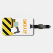 Oranje graafmachines, constructievoertuigen, voor bagagelabel (Achterkant horizontaal)