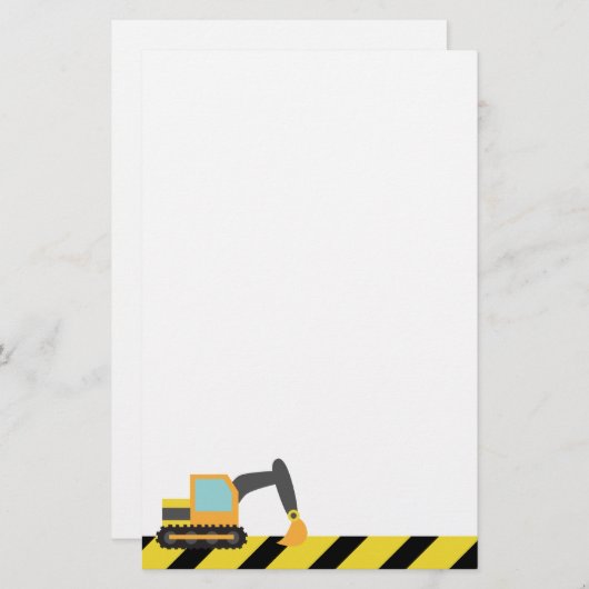 Oranje graafmachines, constructievoertuigen, voor  briefpapier (Voorkant / Achterkant)