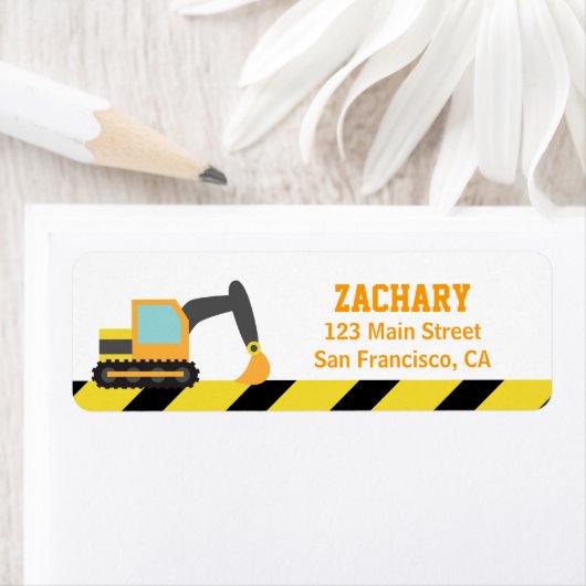 Oranje graafmachines, constructievoertuigen, voor  etiket (Insitu)