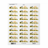 Oranje graafmachines, constructievoertuigen, voor  etiket (Full Sheet)