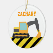 Oranje graafmachines, constructievoertuigen, voor  keramisch ornament (Links)