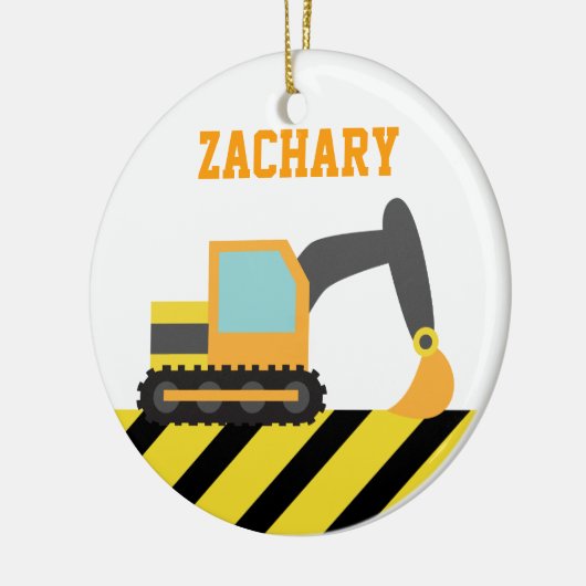 Oranje graafmachines, constructievoertuigen, voor  keramisch ornament (Links)