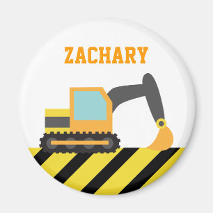 Oranje graafmachines, constructievoertuigen, voor  magneet