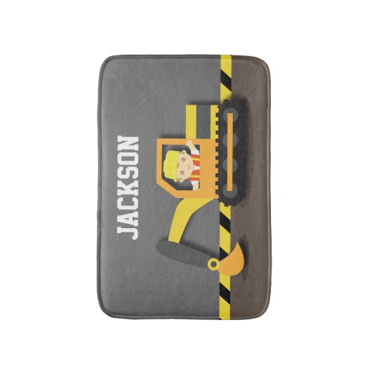 Oranje graafmachines voor de bouw van bakken badmat (Voorkant Verticaal)