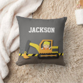 Oranje graafmachines voor de bouw van bakken kussen (Deken)