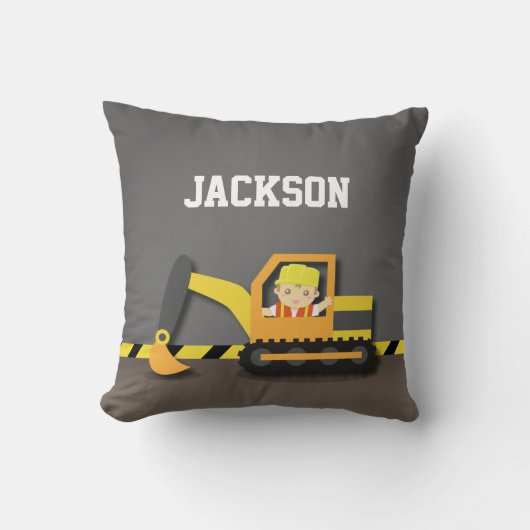 Oranje graafmachines voor de bouw van bakken kussen (Voorkant)