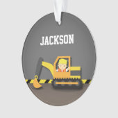 Oranje graafmachines voor de bouw van bakken ornament (voorkant)