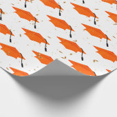 Oranje gradatiekappen en goudConfetti Cadeaupapier (Hoek)