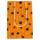 Oranje gradatiekappen en lint medium cadeauzakje (Achterkant)