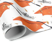 Oranje gradatiekappen met diploma's cadeaupapier (Rol Hoek)