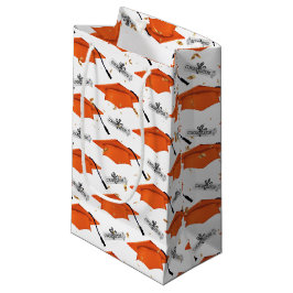 Oranje gradatiekappen met diploma's klein cadeauzakje