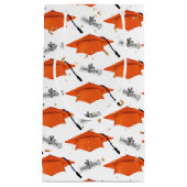 Oranje gradatiekappen met diploma's klein cadeauzakje (Voorkant)